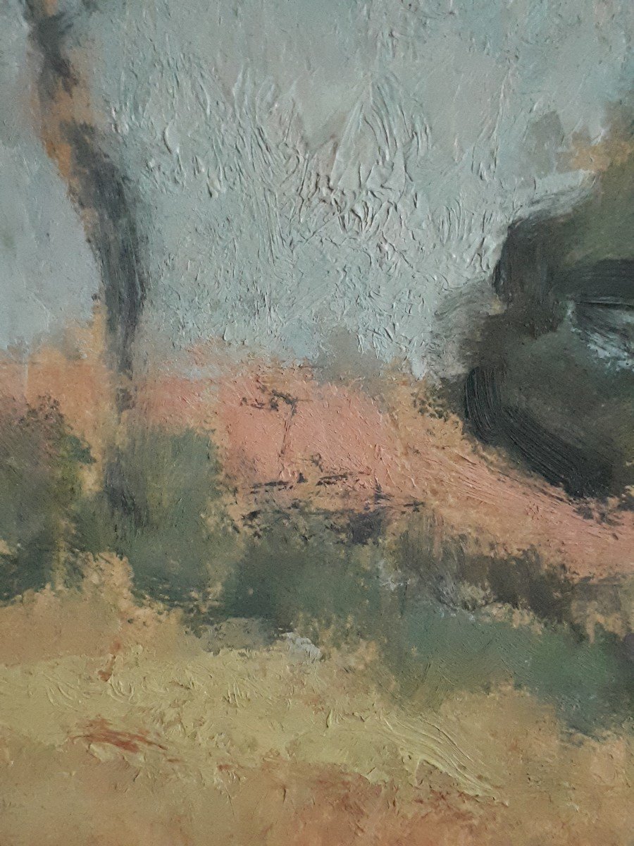 Painting  Oil On Wood Provençal Landscape (signed) First Half Of The 20th Century-photo-5