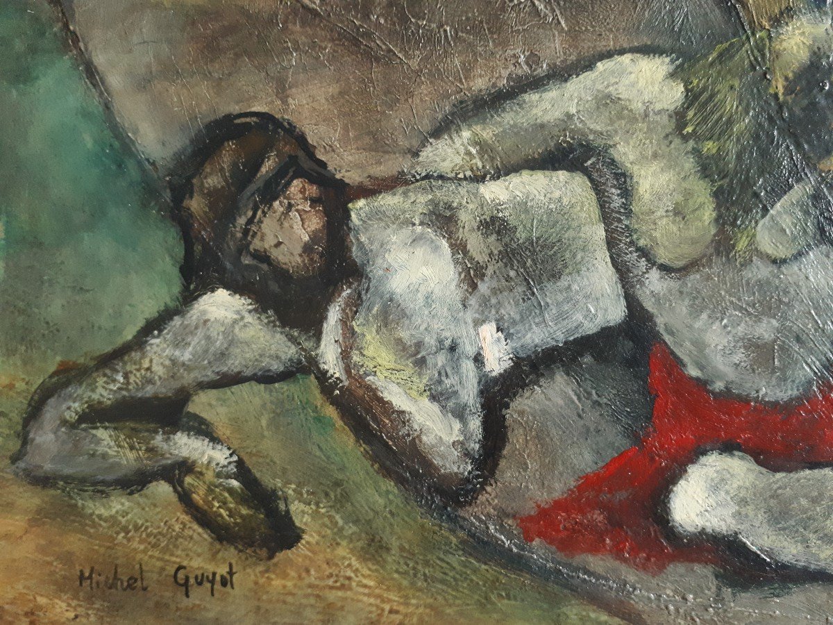 Michel Guyot (born In 1936) Oil On Canvas Female Nudes-photo-3