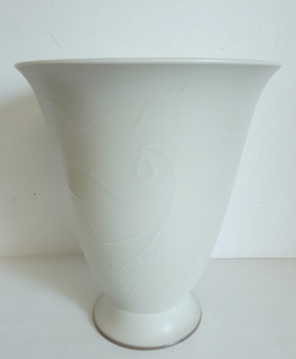 Ebbe Sadolin (1900-1982) For Bing & Grondahl Ceramic Cone Vase-photo-2