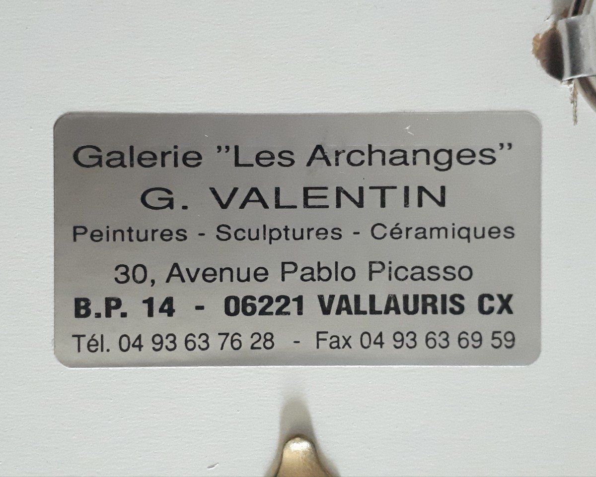 Gilbert VALENTIN - Les Archanges - Vallauris - tableau plaque en céramique-photo-4