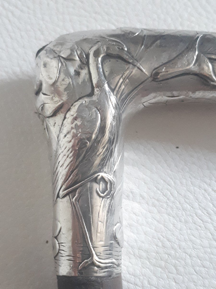 Silver Cane Knob 1900 Art Nouveau-photo-1