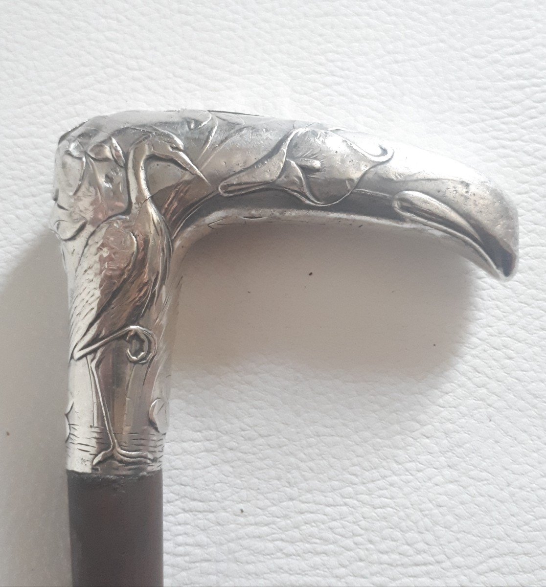 Silver Cane Knob 1900 Art Nouveau