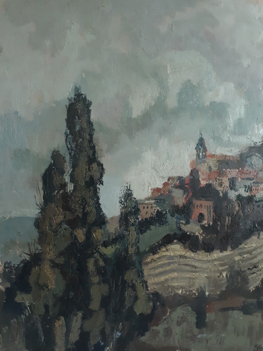 Claude Grand View Of Lautrec Aveyron Oil On Canvas 1968-photo-4