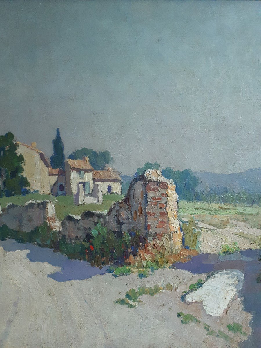 Jean-baptiste Conio (born In 1866) Oil On Canvas Provençal Landscape 1930-photo-4