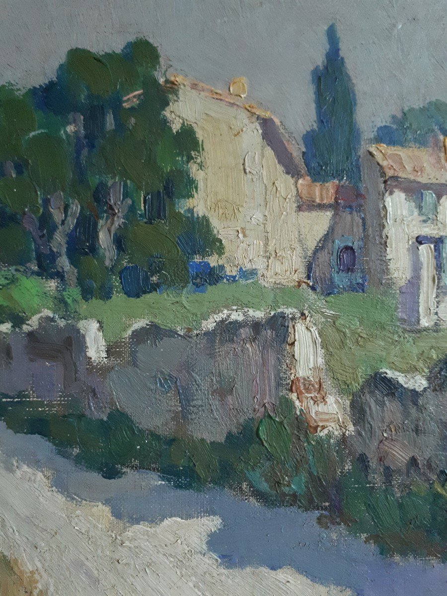 Jean-baptiste Conio (born In 1866) Oil On Canvas Provençal Landscape 1930-photo-3