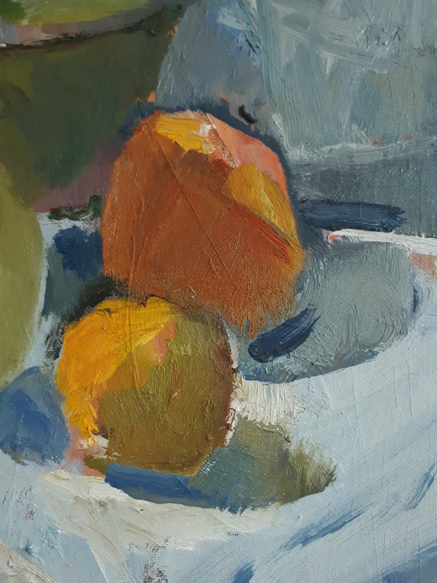 Suzanne BRIANCON-RUETSCH (1902-2003) huile sur panneau nature morte aux fruits-photo-6