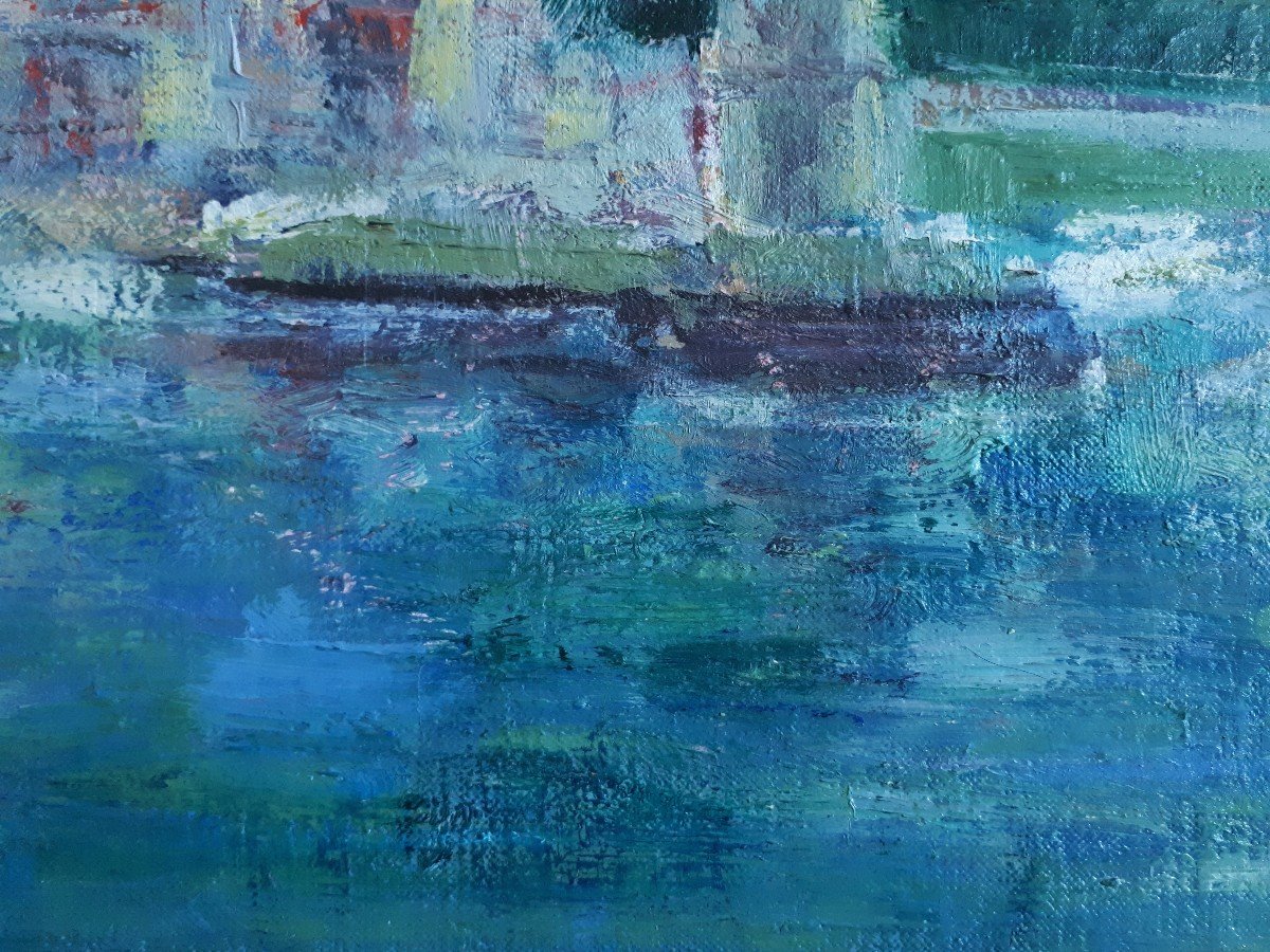 Nathalie Pogarieloff Oil On Canvas Port Of Cassis Russian School-photo-6