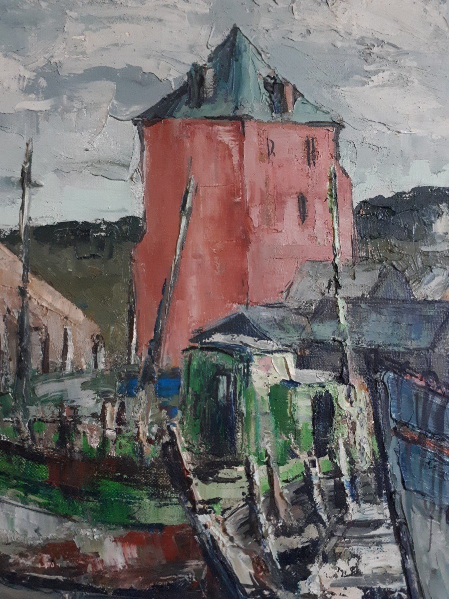 Port de Camaret sur Mer Bretagne huile sur toile marine (signé)-photo-2