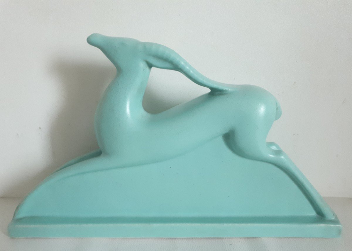 Primavera Ceramic Sculpture Antelope 1930 Art Deco-photo-3