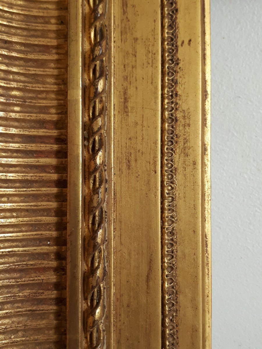 Cadre à canaux en bois doré 19ème 1F pour tableau 22 X 16 cm ou 1P pour tableau 22 X 14 cm-photo-4