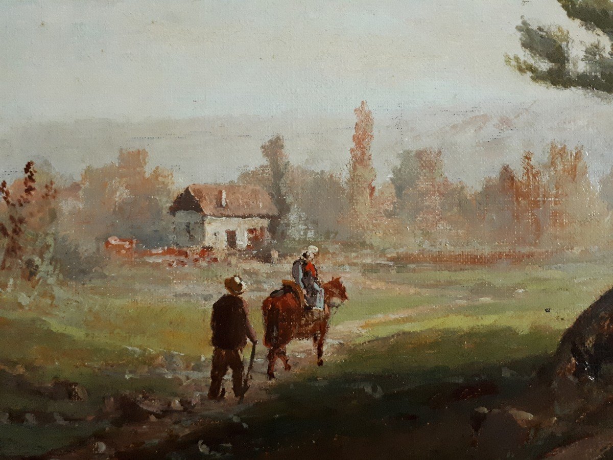 Georges Ricard-cordingley (1873-1939) Oil On Canvas Animated Landscape-photo-3