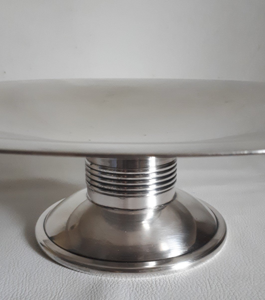 Christofle Goldsmith Alfenide Fruit Bowl 1930 Art Deco Modernist-photo-3