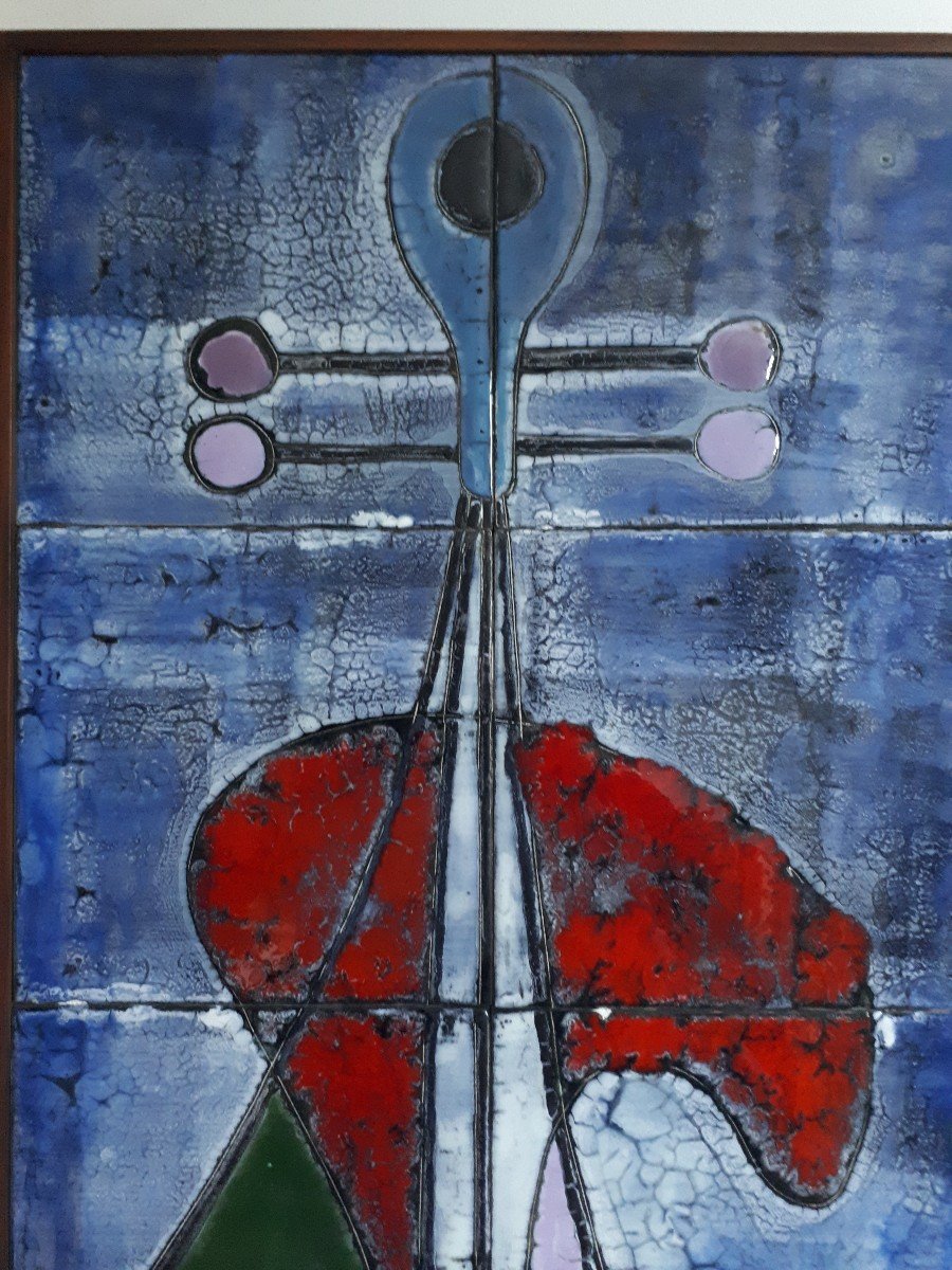 Pierre Bobin - Ardeco Vallauris - Ceramic Panel Abstract Composition 1950 / 1960-photo-2