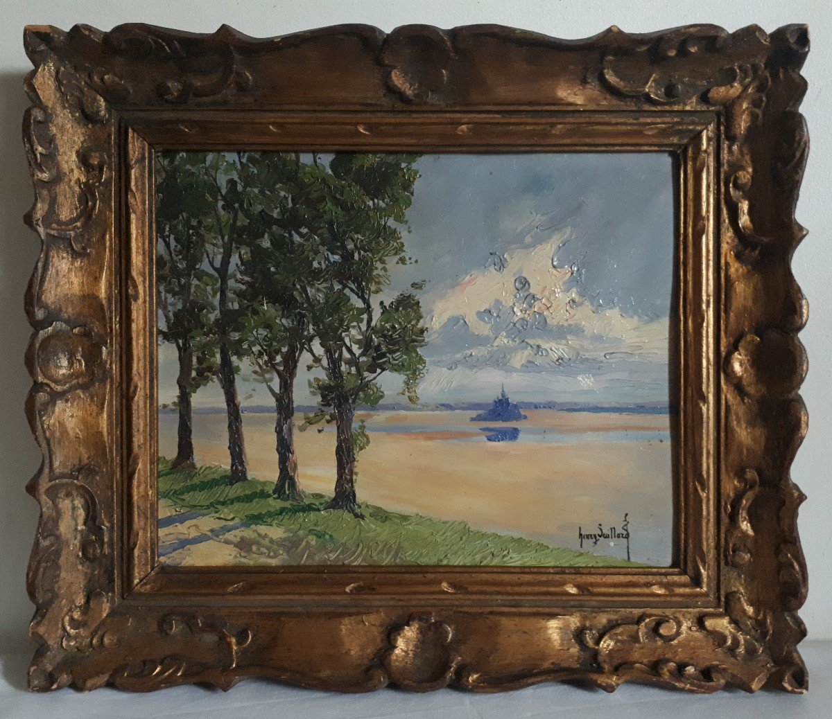 Henry JUILLARD (1880-1968) huile Le Mont Saint-Michel depuis Saint-Léonard 