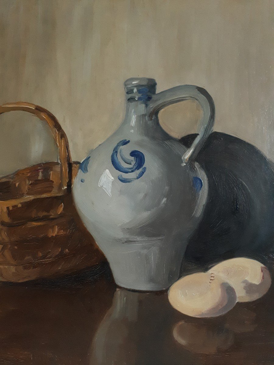 M. Cousin Oil On Panel Still Life With Eggs-photo-4