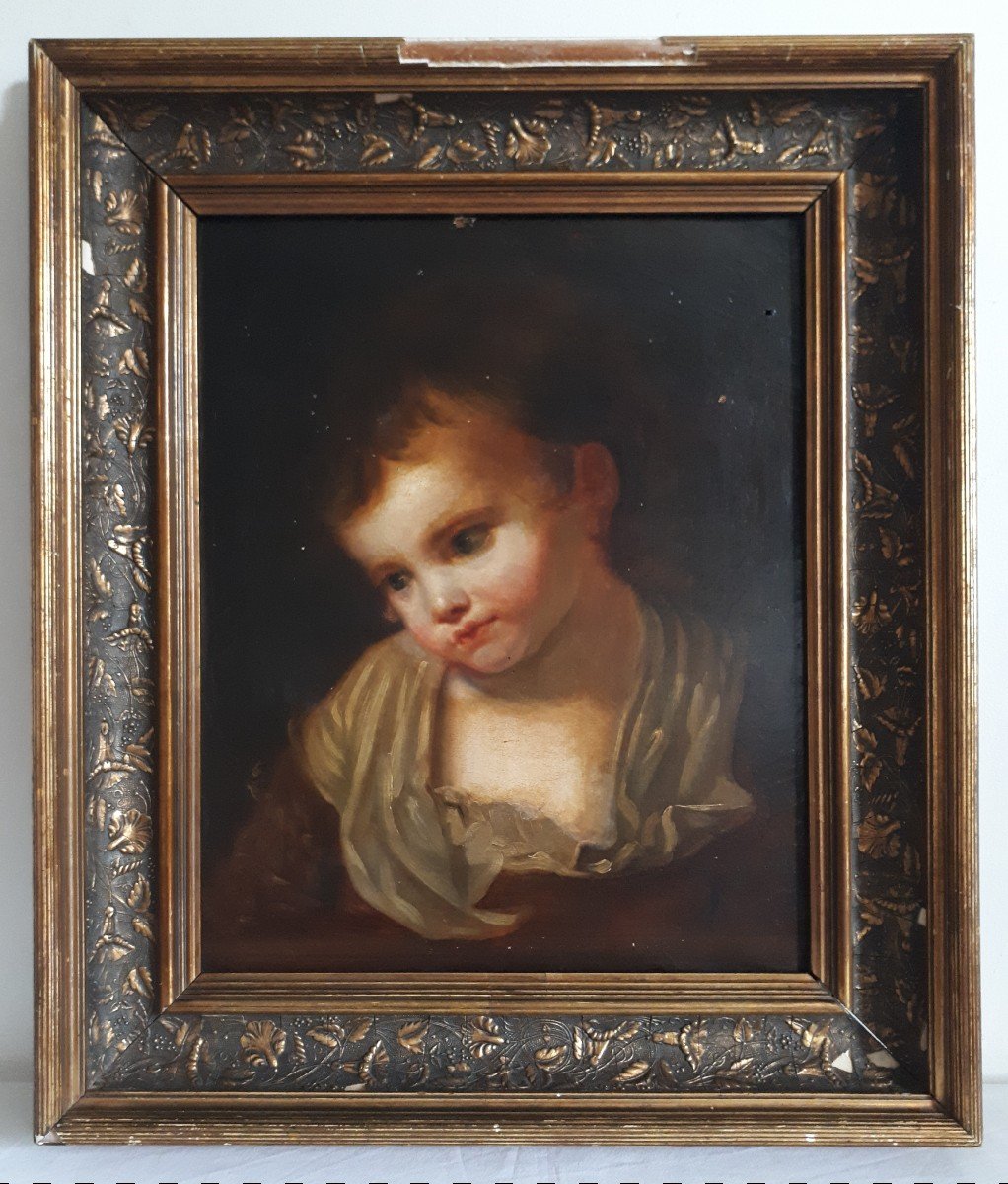 Portrait Of A Child Oil On Canvas After Jean-baptiste Greuze