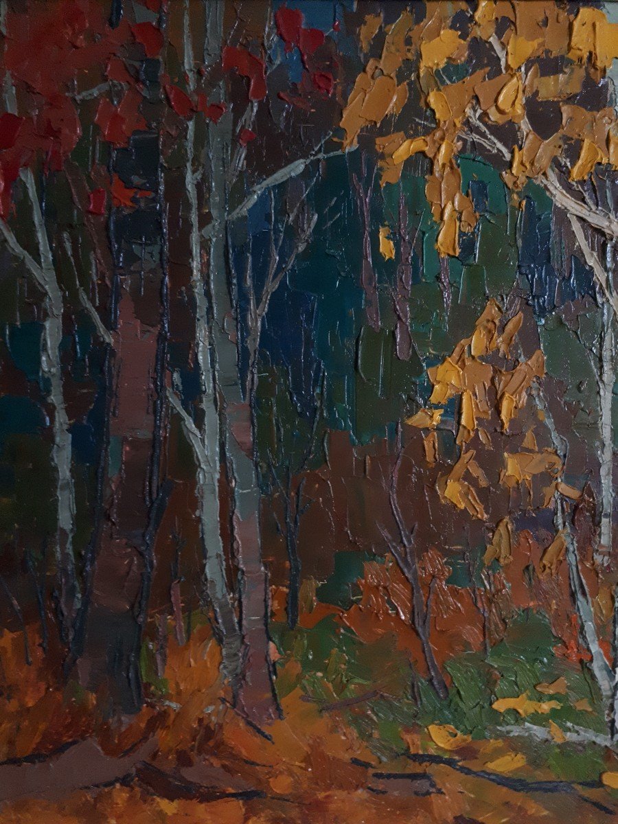 Josh Jack Silburt (1914-1991) Oil On Panel Autumn Landscape Algonquin Park Canada-photo-4