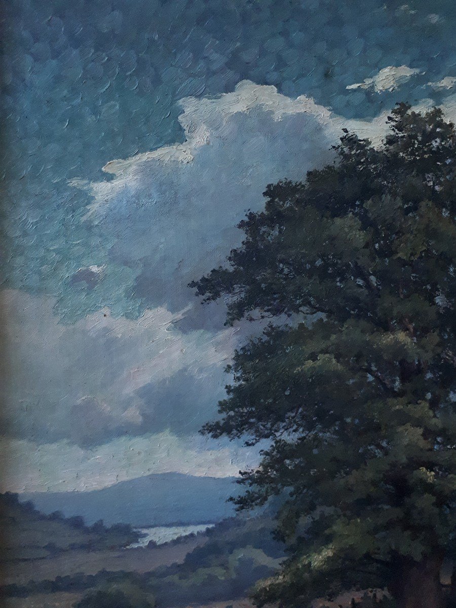 Hugues François VERTET (1847-1924) huile sur toile paysage fin 19ème-photo-4