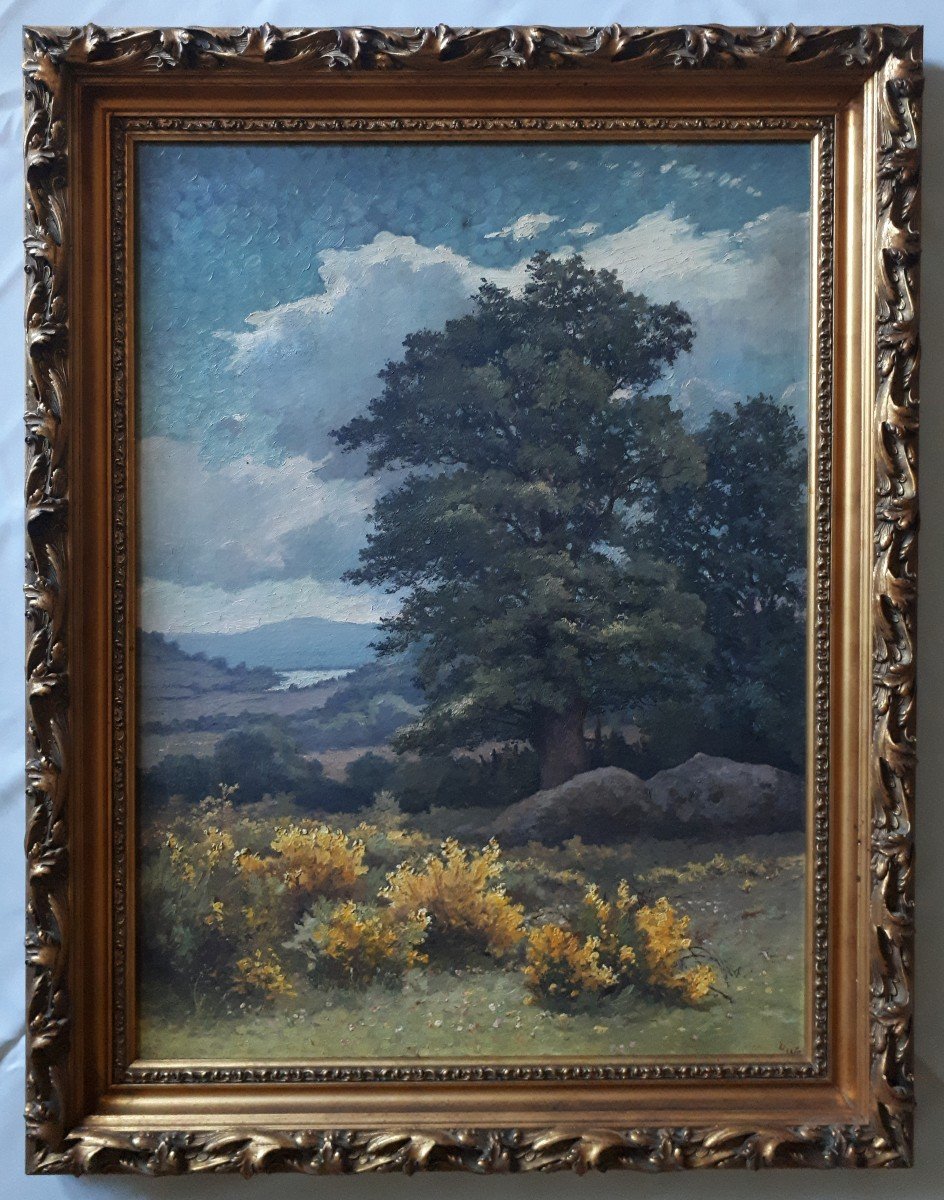 Hugues François VERTET (1847-1924) huile sur toile paysage fin 19ème