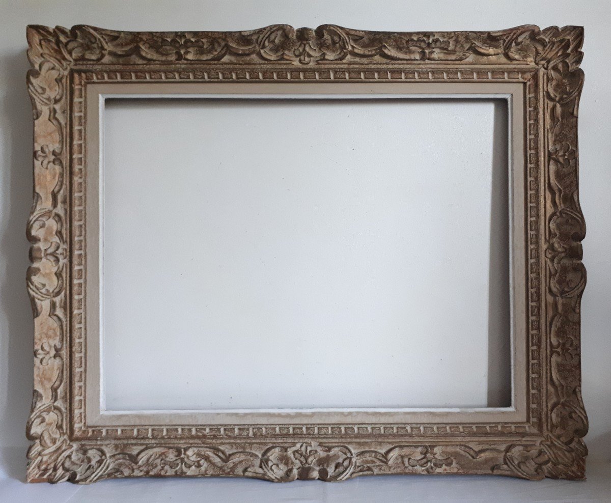 Montparnasse Frame In Carved Wood 15p Format For 65 X 50 Cm Painting