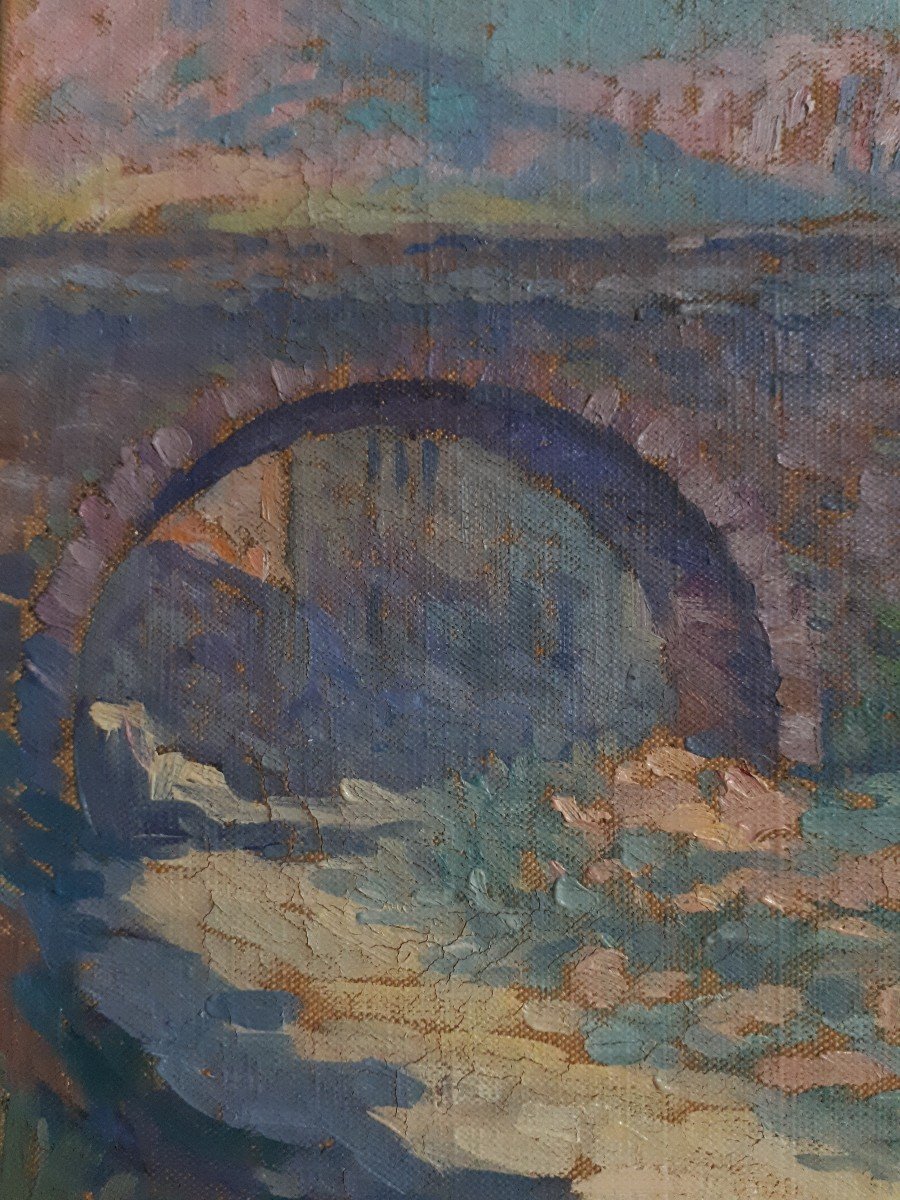 Adrien HAMON (1875-1963) Collioure les Albères - effet du matin- huile sur toile-photo-1