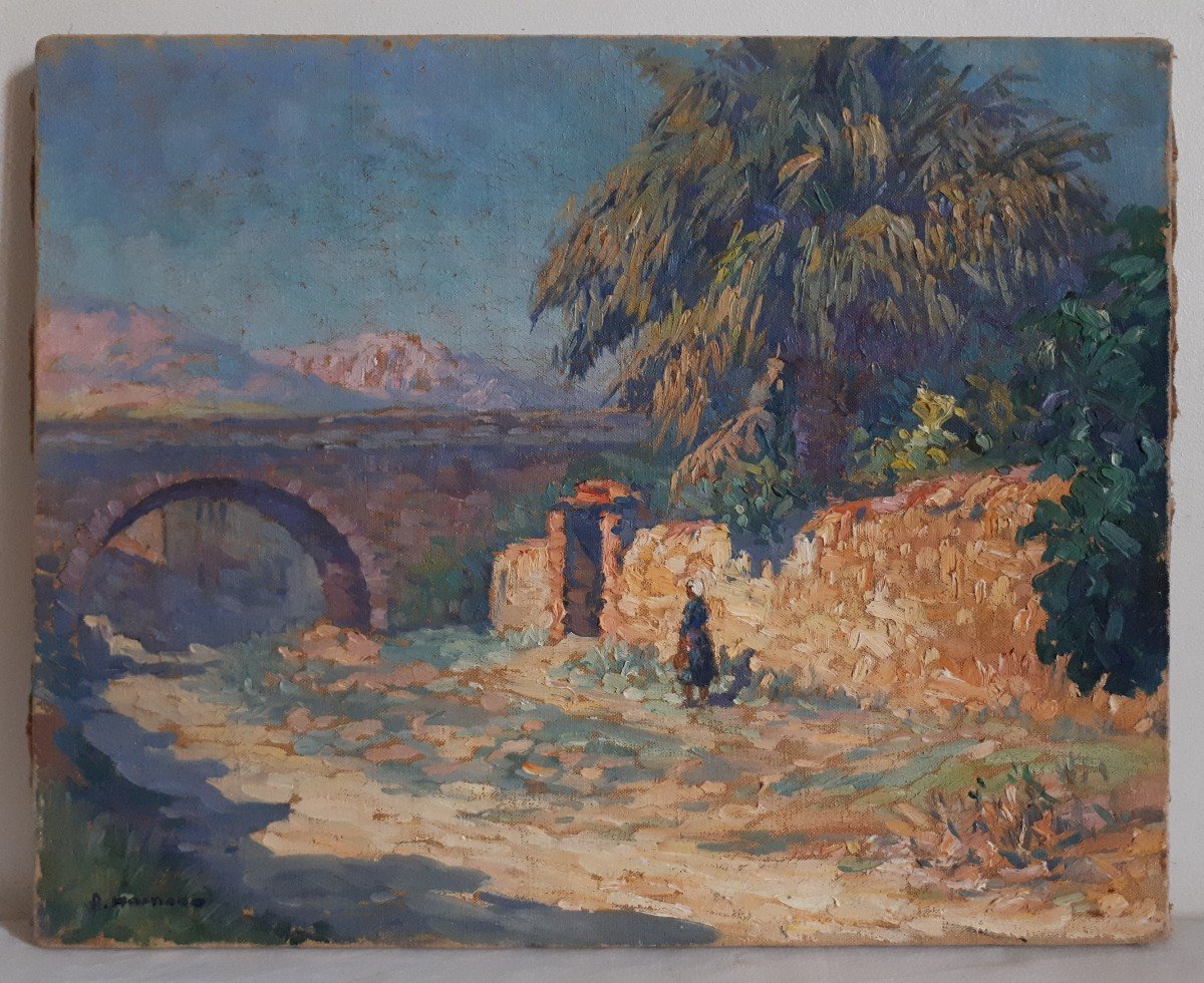 Adrien HAMON (1875-1963) Collioure les Albères - effet du matin- huile sur toile