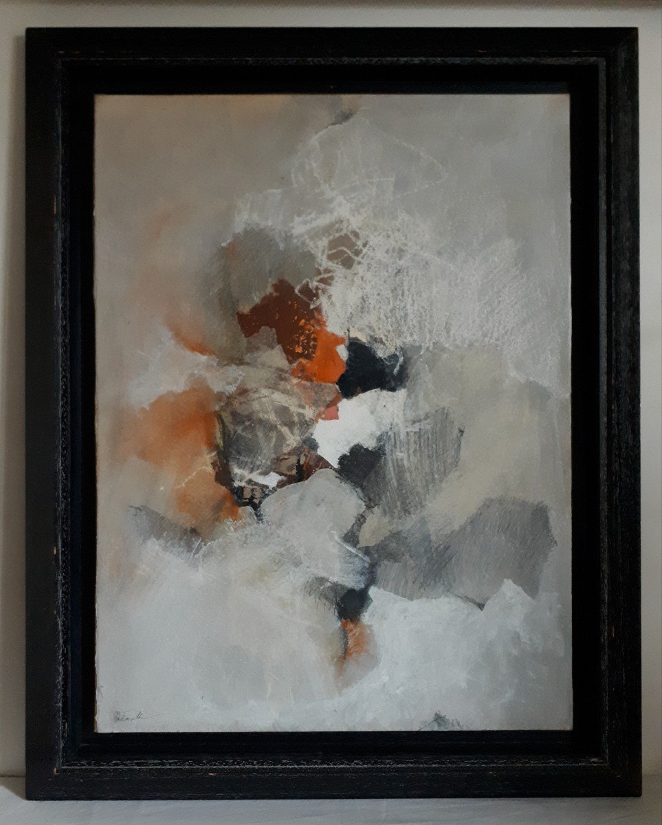 Jacques Zenatti Oil On Canvas Abstract Composition