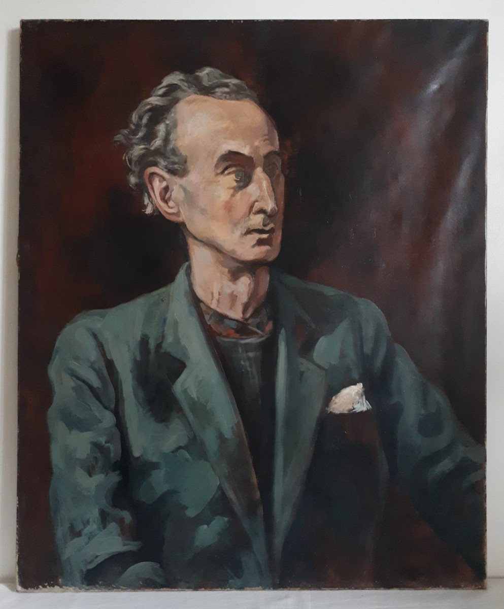 Jean-eugène Bersier (1895-1978) Portrait Of The Painter Edouard Goerg Oil On Canvas 1941