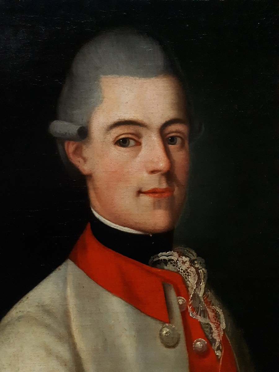 Portrait Of A Man From The 18th Century, Oil On Panel-photo-3