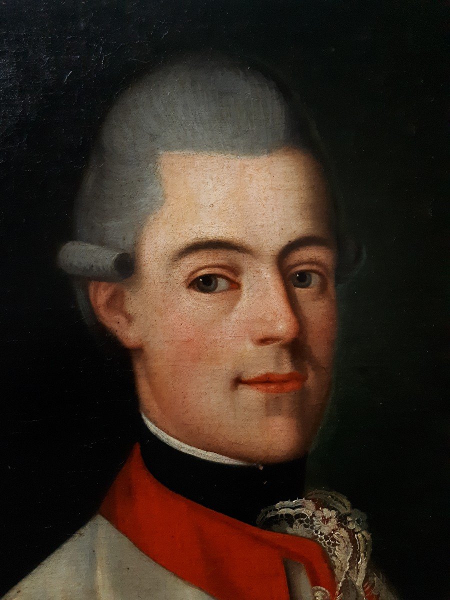 Portrait Of A Man From The 18th Century, Oil On Panel-photo-1