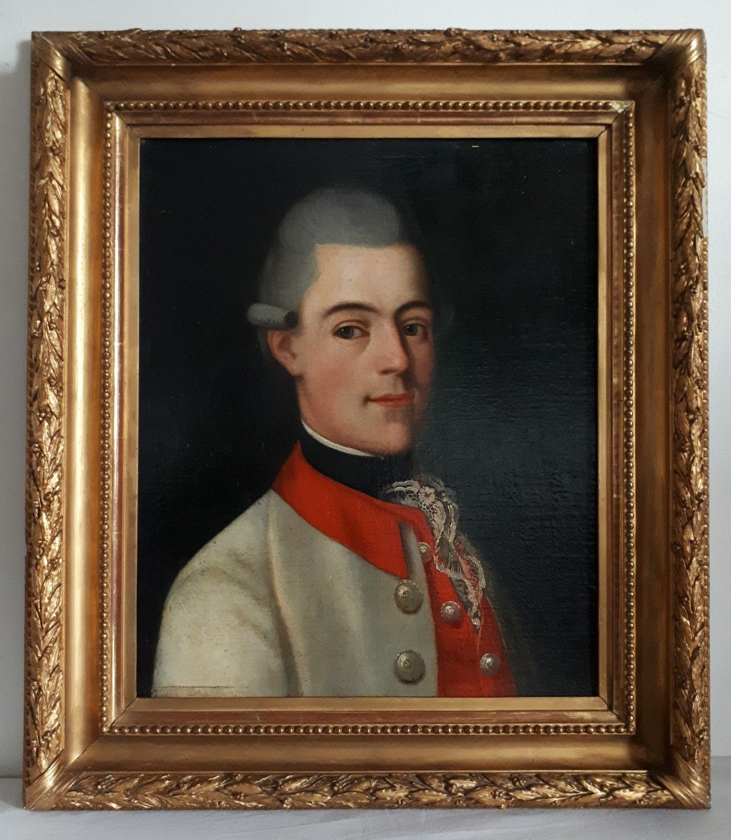 Portrait Of A Man From The 18th Century, Oil On Panel