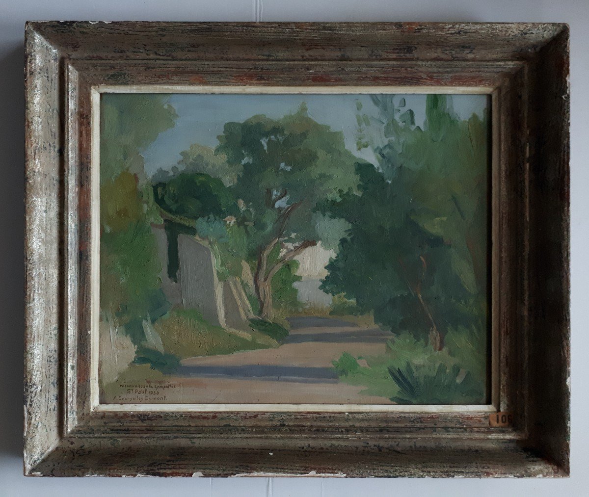 André Paul COURSELLES DUMONT (1889-?) paysage Saint Paul 1934 huile sur bois-photo-2