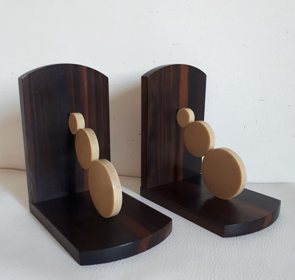 Pair Of Macassar Ebony Bookends 1930s Art Deco-photo-3