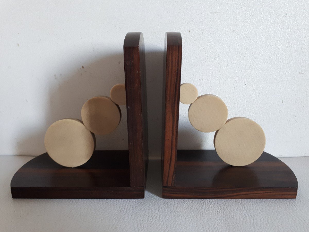 Pair Of Macassar Ebony Bookends 1930s Art Deco