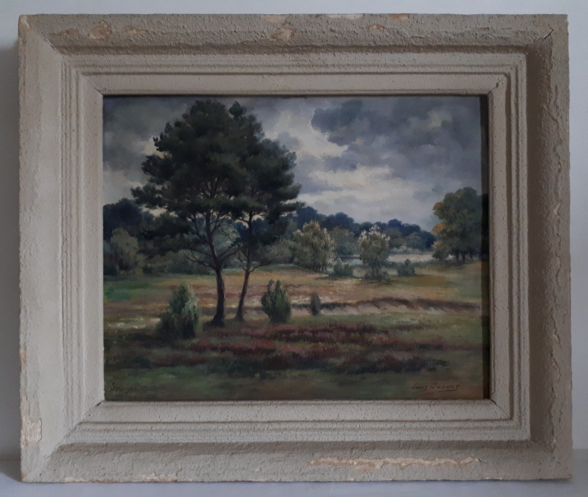 Louis Dupont - Landscape Of Sologne - Storm Effect - Oil On Canvas-photo-2