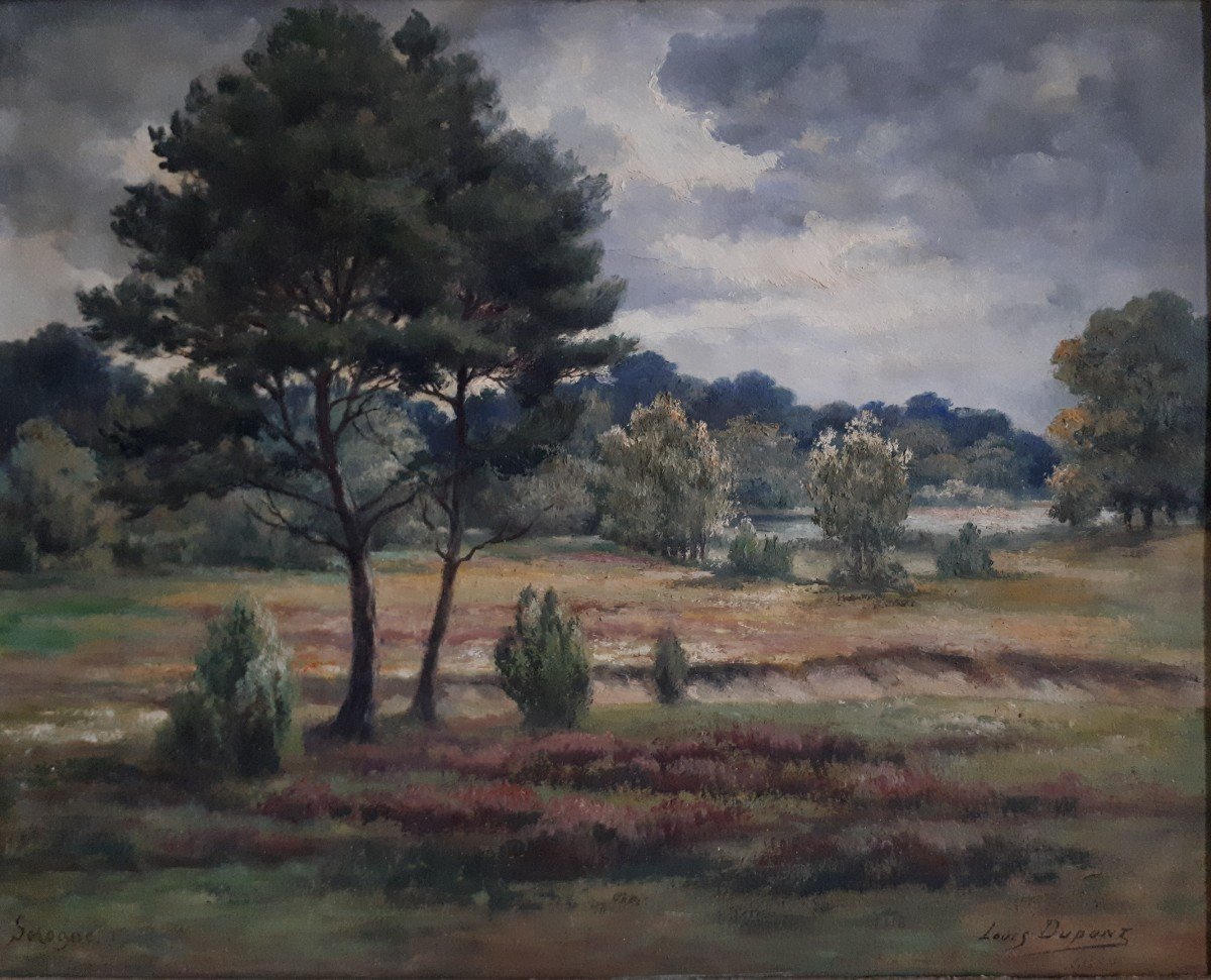 Louis Dupont - Landscape Of Sologne - Storm Effect - Oil On Canvas