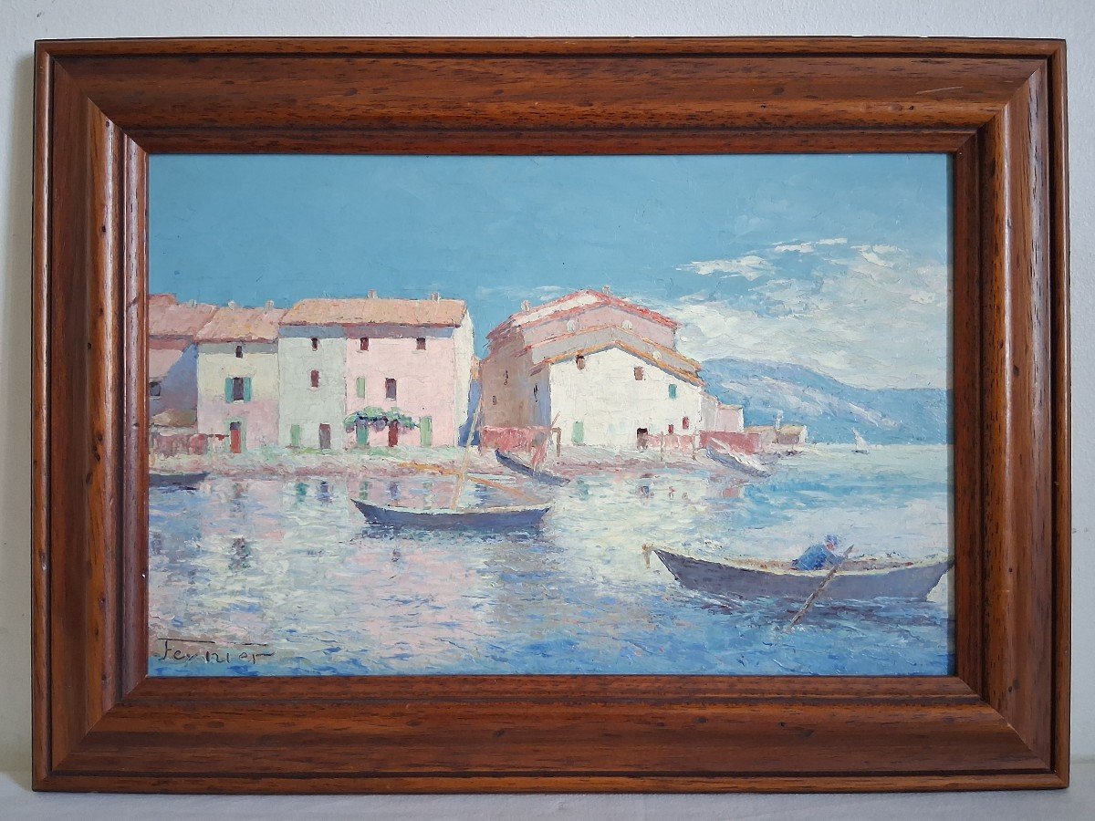 Pair Of Paintings Oil On Panel Seascapes Côte d'Azur Signed Février-photo-3