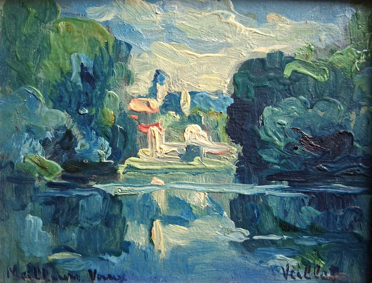 Alfred VEILLET (1882-1958) petite huile sur panneau paysage postimpressionnisme-photo-2