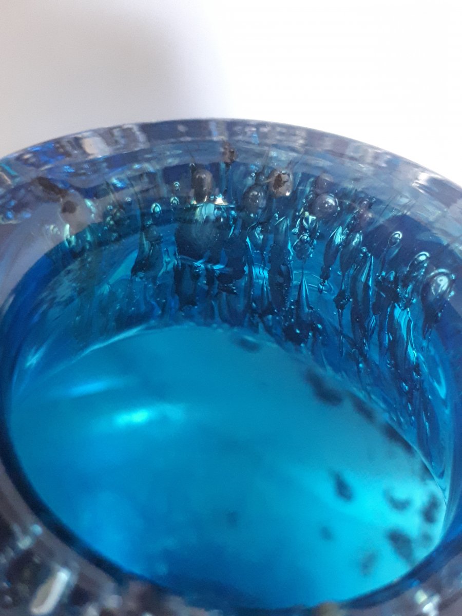 Vase en verre à inclusions de bulles Murano-photo-4