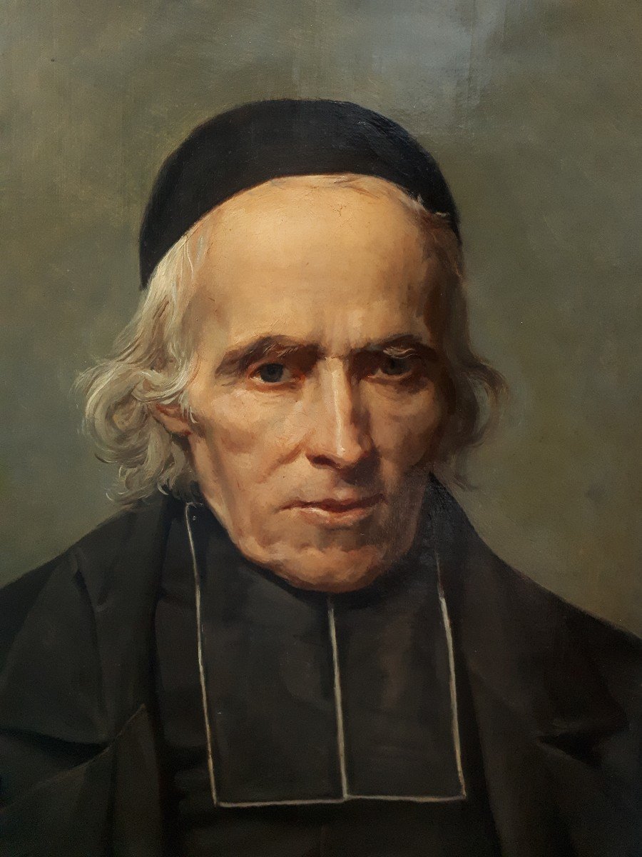 Louis Charles Auguste Couder (1789-1873) Oil On Canvas Ecclesiastical Portrait 1853 19th-photo-2