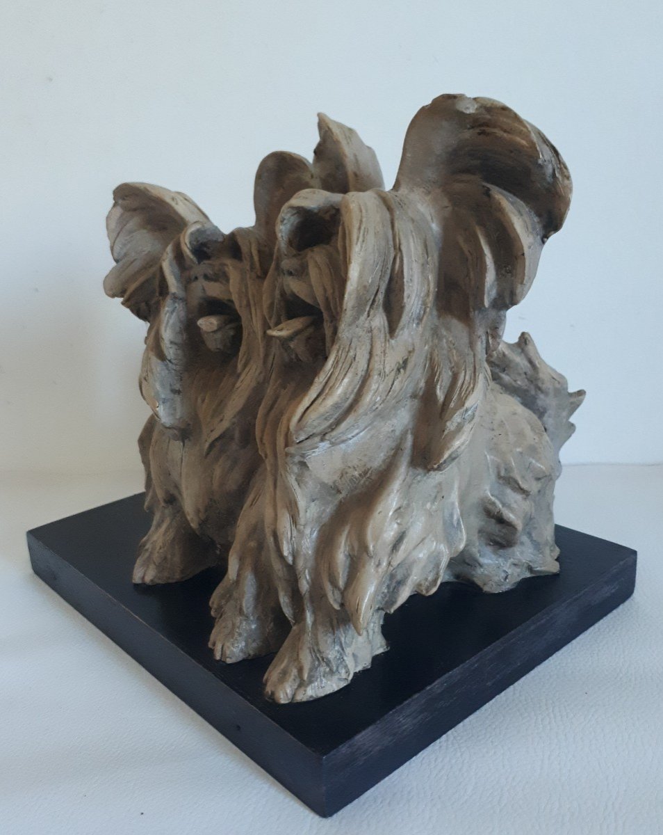 Guido CACCIAPUOTI (1892-1953) Italie sculpture animalière chiens en terre cuite chiens-photo-2