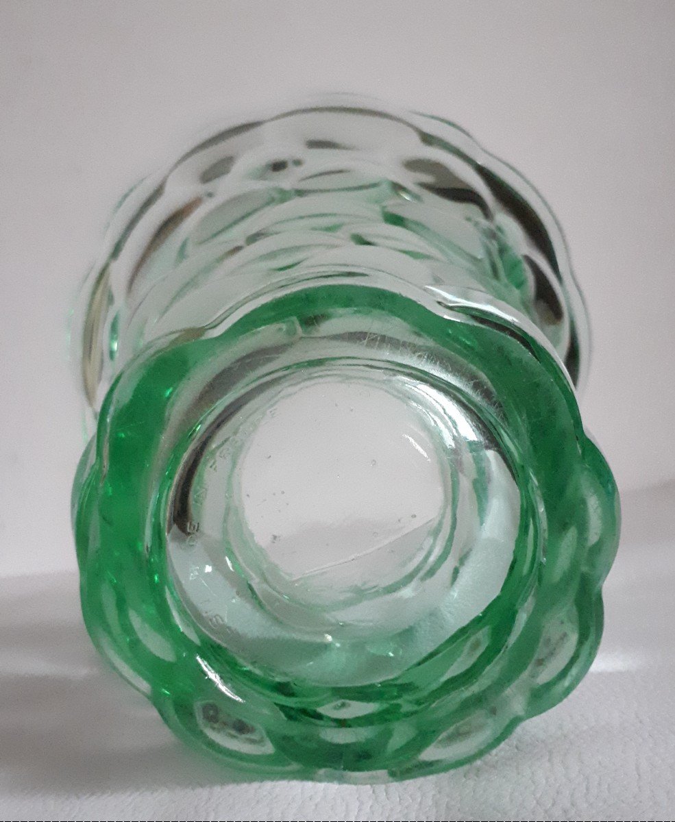 Pierre d'Avesn (1901-1990) Art Deco Honeycomb Glass Vase 1930-photo-4