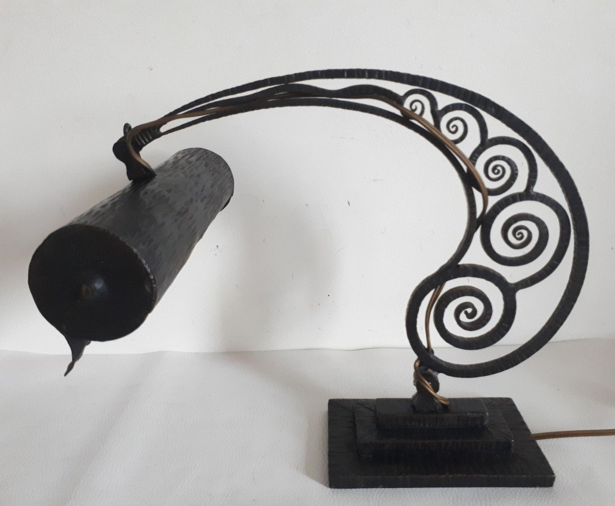 Wrought Iron Desk Lamp 1920/1930 Art Deco-photo-3