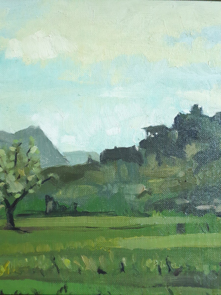 Paul Chatelain (1913-2000) Oil On Canvas Landscape Lyon School-photo-4