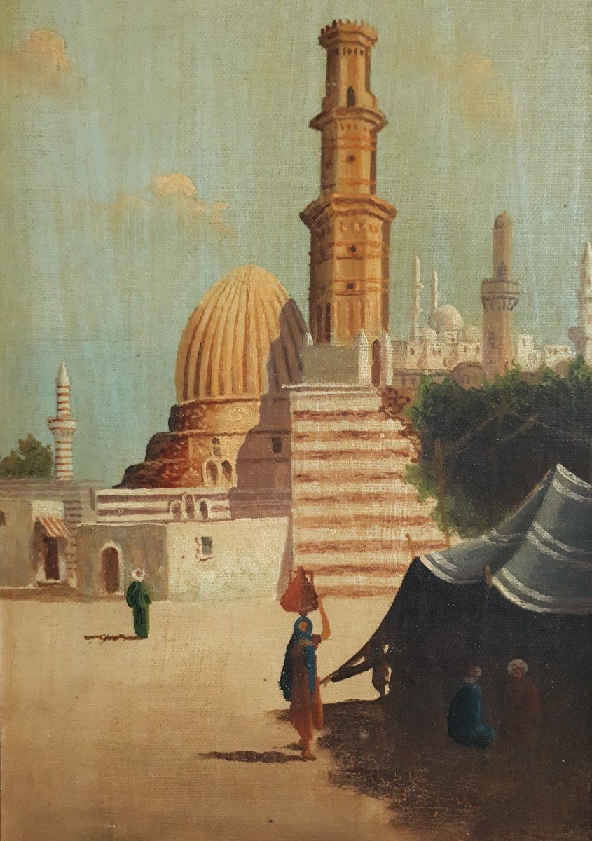 Matteo OLIVERO (1879-1932) paire huiles sur panneaux toilés orientalisme-photo-3