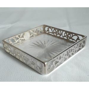 Pocket Tray In Openwork Silver And Glass