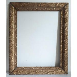 1900 Art Nouveau Frame In Wood And Gilded Stucco For Painting 51 X 39.5 Cm