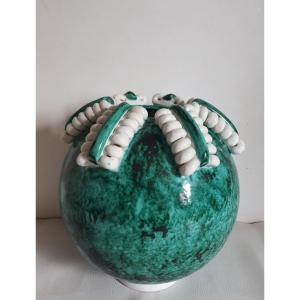 Sainte-radegonde Ceramic Ball Vase 1930 Art Deco