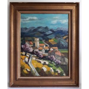 Jean TRIOLET (né en 1939) paysage provençal huile sur toile