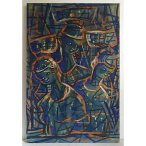 Daniel Lafontant (born In 1922) Oil On Canvas Haitian Women Haiti